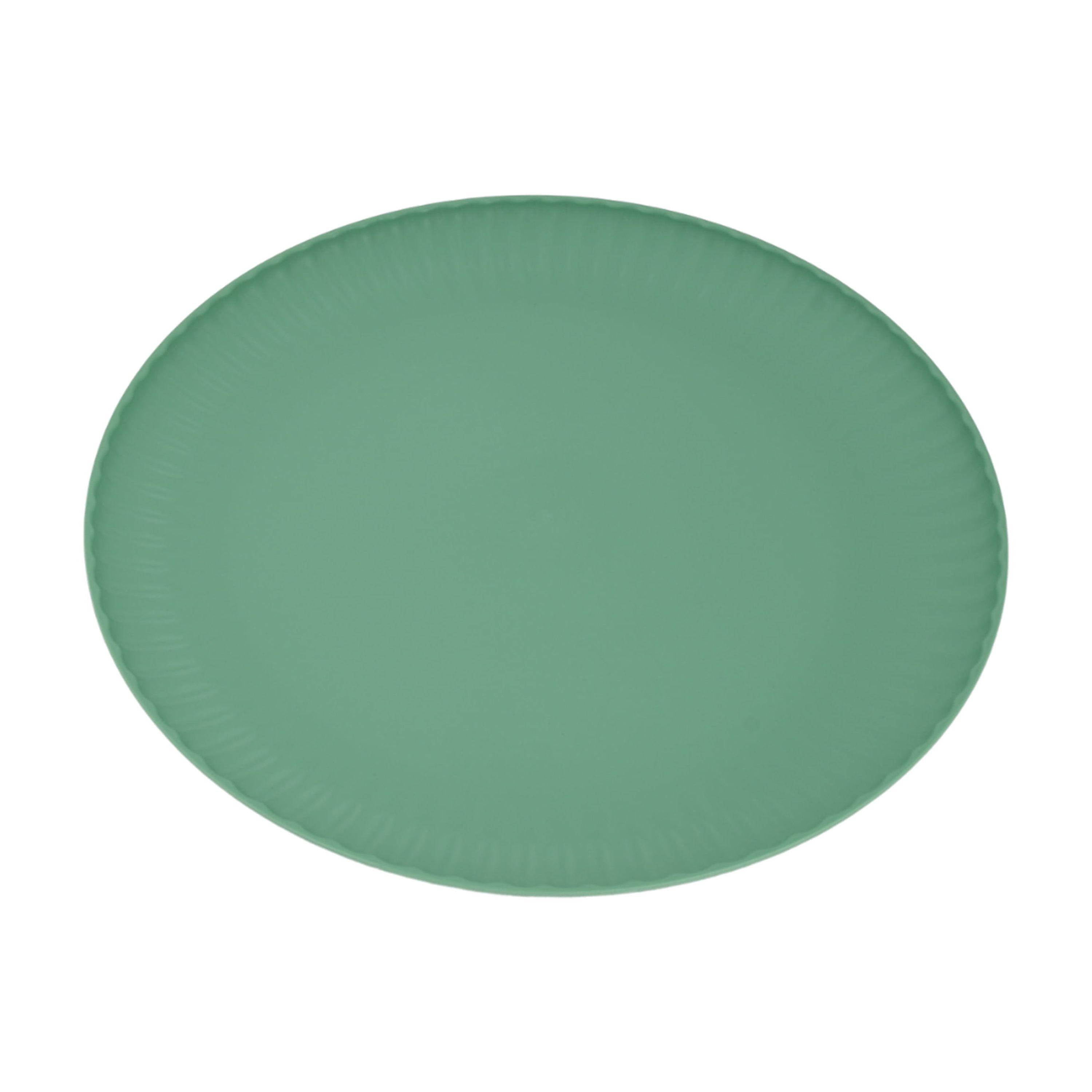 Mainstays Green 10.5" Ribbed Round Plastic Plate