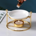 thumbnail image 4 of Essential Oil Melt Candle Tealight Holder Aroma Diffuser Gold Option7 Golden, 4 of 8