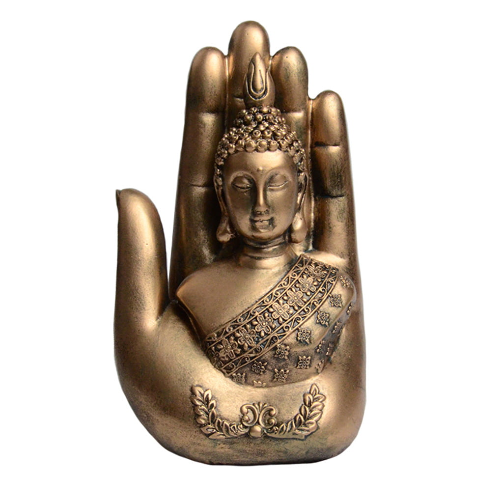 Thai Buddha leaf figurine ornament tealight holder resin candle present gift 