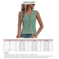 thumbnail image 6 of Lace Sleeveless Shirt Blouse Plain Color V Neckline Hollow Blouse for Women Lady Dating Summer Green M, 6 of 6