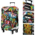 thumbnail image 5 of Travel Luggage Cover Suitcase Protector Fits 18-32 Inch Luggage Wheel Covers Patterned Travel Related Items Flower Luggage Protector Elastic Luggage Anti-scratch Suitcase Cover L, 5 of 6