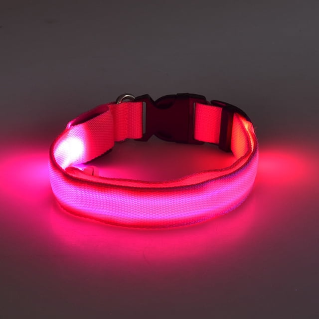 Collar LED para perros, collar luminoso LED para perros, recargable por USB, collar de seguridad para perros, collar luminoso rosa para perros