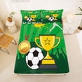 thumbnail image 5 of Erosebridal Cartoon Football Trophy Kids Queen Sheet Sets,Soccer Sport Ball Games Bed Set For Boys 4 Pieces, 5 of 6