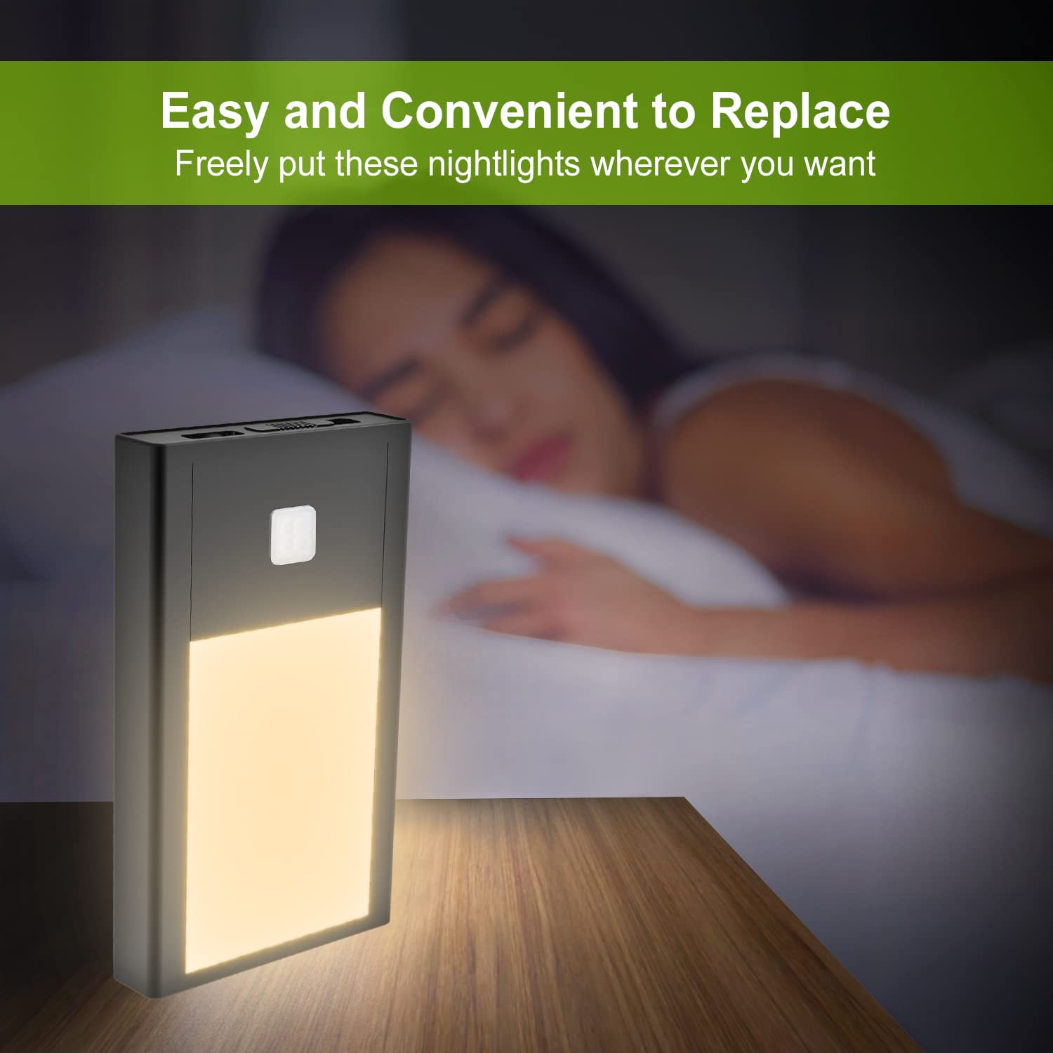 Motion Sensor Night Light, Rechargeable Battery Powered Led Light with Magnetic Suck Installation for Bedroom Hallway Stair Nursery Kids Room (2.68 inch 3000K 3Pack Black)