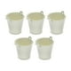 thumbnail image 1 of 5 cubos de metal galvanizado, cubos de hielo, recipientes para manualidades con asa, decoración del hogar, jarrones metálicos decorativos resistentes Blanco, 1 of 8