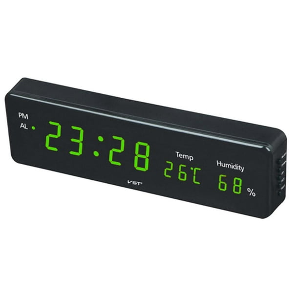 Reloj de pared digital con led,reloj con pantalla grande Verde