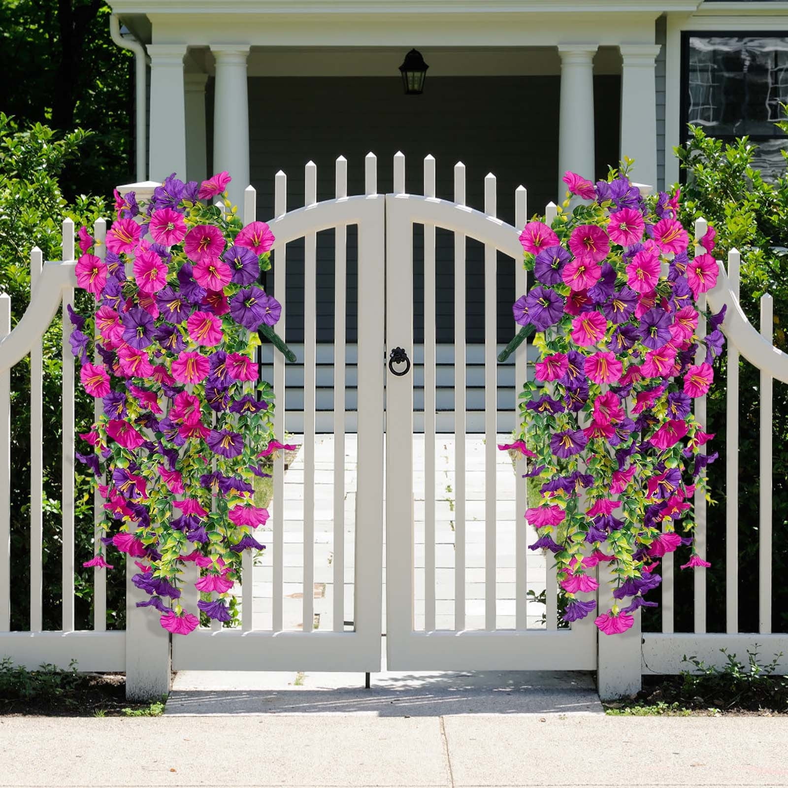 openpig Artificial Flowers for Outdoor Indoor Garden Home Decoration, 6PC Outdoor Garden Realistic Artificial And Morning Wall Hanging Vines