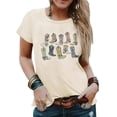 thumbnail image 2 of Huachaog Short Sleeve T Shirts for Women Graphic Printed Round Neck Tee Daily Wear Versatile Blouses, 2 of 4