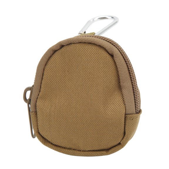 Small Key Pouch, 1000D Nylon Zipper Design Multifunction Key Bag Case Compact  For Outdoor Activities Tan