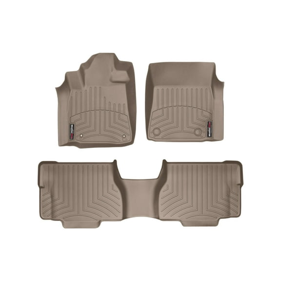 WeatherTech Custom Fit FloorLiners compatible with 2008-2011 Toyota Sequoia - 1st & 2nd Row, Tan
