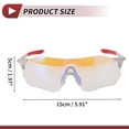 thumbnail image 4 of Gafas de montar para motocicleta Unique Bargains 1 juego de lentes de PC TPU gafas de sol de ciclismo lente azul claro marco blanco rojo, 4 of 6