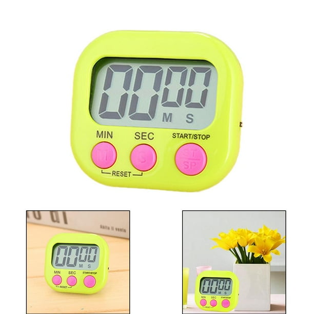 Temporizador de Cocina Digital Macarena LCD Grande Hor amarillo