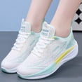 thumbnail image 5 of Dweltoz Women's Breathable Mesh Running Shoes Lace Up Athletic Walking Sneakers Thick Sole Low Top Casual Gym Shoes,Green 8, 5 of 5