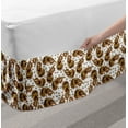 thumbnail image 2 of Brown Paisley Bed Skirt, Almond Like Motifs in Autumnal Tones, Elastic Bedskirt Dust Ruffle Wrap Around for Bedding Decor, 4 Sizes, Umber White, by Ambesonne, 2 of 2