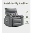 thumbnail image 3 of Gaderth 360° Swivel Massage Recliner Chair, Swivel Nursery Rocker Recliner with Remote Control, Manual PU Leather Reclining Sofa Chair with Side Pocket, Modern Lounge Seat for Living Room Nursery, 3 of 7