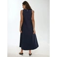 thumbnail image 4 of Mixray Collection Crew Neck Sleeveless A-Form Maxi Dress, 4 of 5