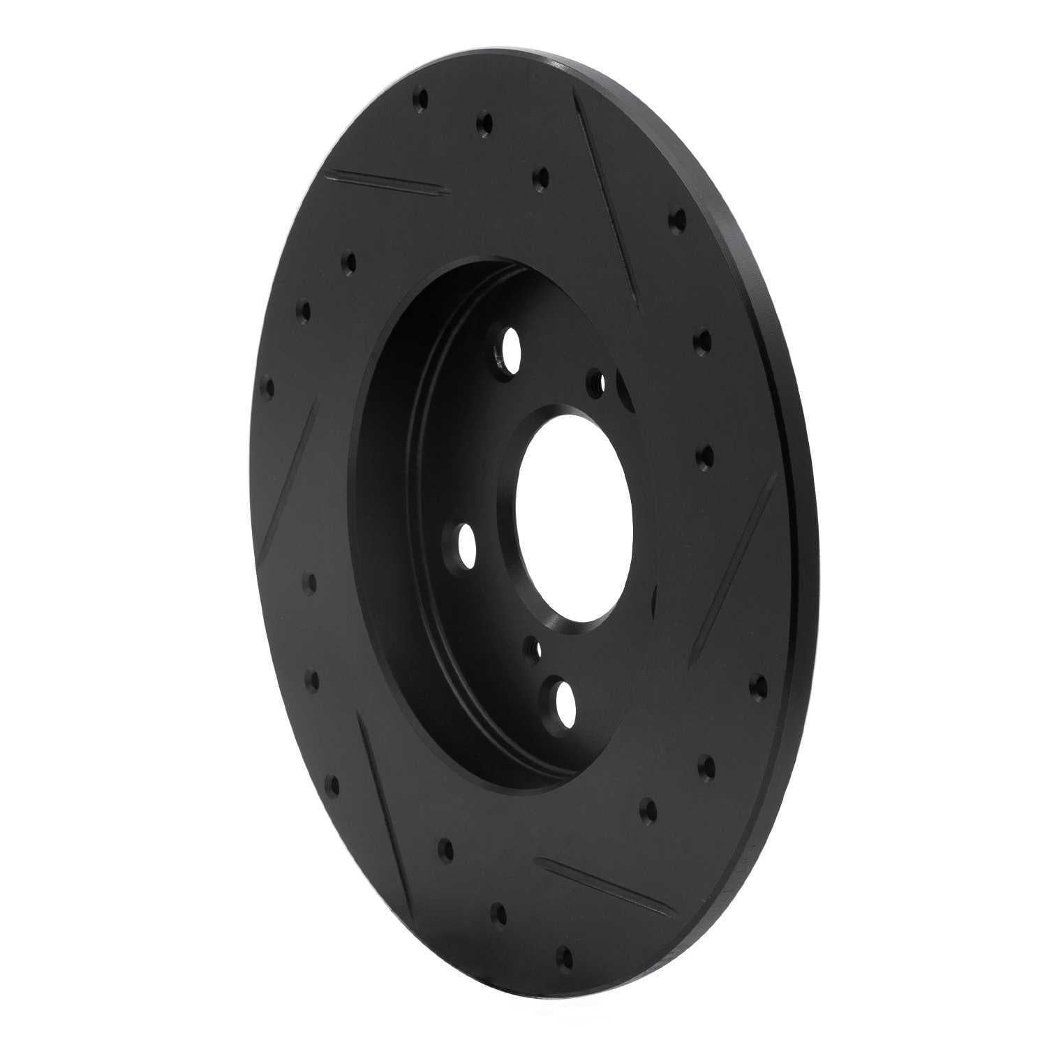 Dynamic Friction Company 633-76082L DFC Brake Rotor - Drilled And Slotted - Black