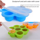 thumbnail image 3 of Gran caja de almacenamiento de silicona para bebés con 7 orificios y tapa, caja de alimentos complementarios con tapa, molde de hielo, caja de almacenamiento de bocadillos de silicona congelados, 3 of 5