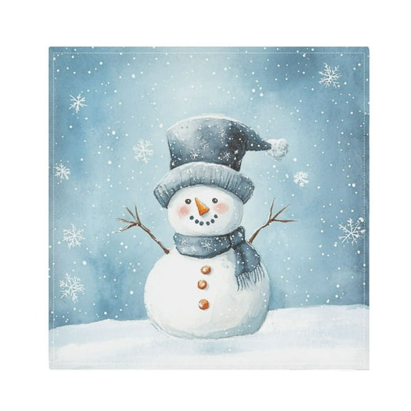 Qxltty Cute Children's Book Illustration Style Snowman Napkins 20×20in Perfect for Parties Dinners Weddings Cocktail Housewarming Cloth Napkins Set of 6