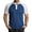 Dark Blue, variant on Men's Henley Shirt Raglan Sleeve Colorblock Summer T-shirt Casual Collarless Slim Fit Button Down Tee Tops Purple