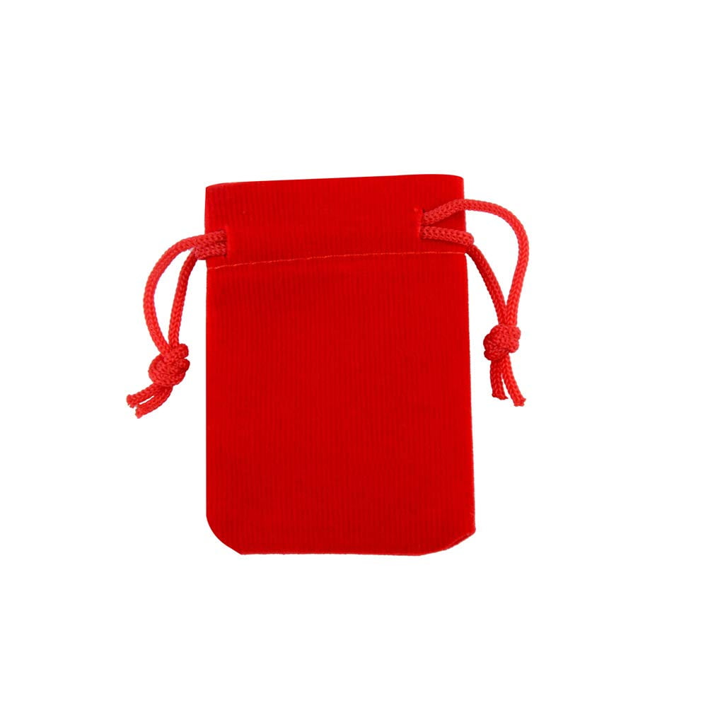 50 Pcs 5 x 7cm Velvet Drawstring Bag Small Jewelry Gift Display Packaging Bag Candy Gift Bag Party Holiday Christmas Wedding Gift Bag Red Walmart