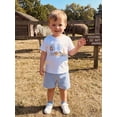 thumbnail image 3 of BemeyourBBs Infant Baby Boys Birthday Outfits 1st Years Old Birthday Clothes Letter Animals Print Short Sleeve T-Shirts Elastic Waist Plaid Shorts Set 2Pcs Spring Summer Clothes, 3 of 9