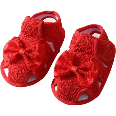 

QWZNDZGR Baby Girl Sandals Summer Crib Shoes Prewalker Walking Shoes Soft Sole Anti-Slip Open Toe Breathable Summer