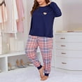 thumbnail image 5 of HaoXianJian 2 Pack Womens Pajama s Long Sleeve with Long Pajama Pant Soft Sleepwear Printed Pjs Loungewear s Plus Size 3X 4X 5X, 5 of 8