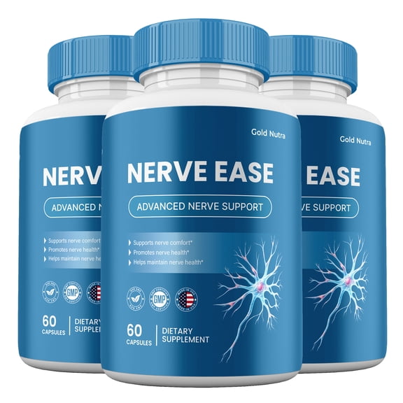 Nerve Ease Capsules, Advanced Maximum Strength NerveEase Brain Pills (3 Pack)