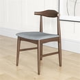 thumbnail image 3 of Silas Mid Century Modern Furniture Style Gray Fabric Dining Chair, 3 of 6