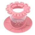thumbnail image 3 of Limpiador de brochas de maquillaje redondo desmontable, tabla de fregar, tapete de limpieza multifuncional para el hogar y el dormitorio, color rosa, 3 of 14