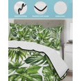 thumbnail image 3 of Quilt King Size Bedding Set, Monstera Palm Leaves Reversible Summer Quilt 3 Pieces, Summer Tropical Botanical Country Lightweight Bedspreads Coverlets with 2 Pillow Shams for All Seasons, 3 of 5