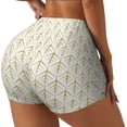 thumbnail image 2 of Kdxio White And Gold Geometry Print Workout Shorts for Women Seamless Soft Smooth Gym Yoga Scrunch Active Shorts, 2 of 9