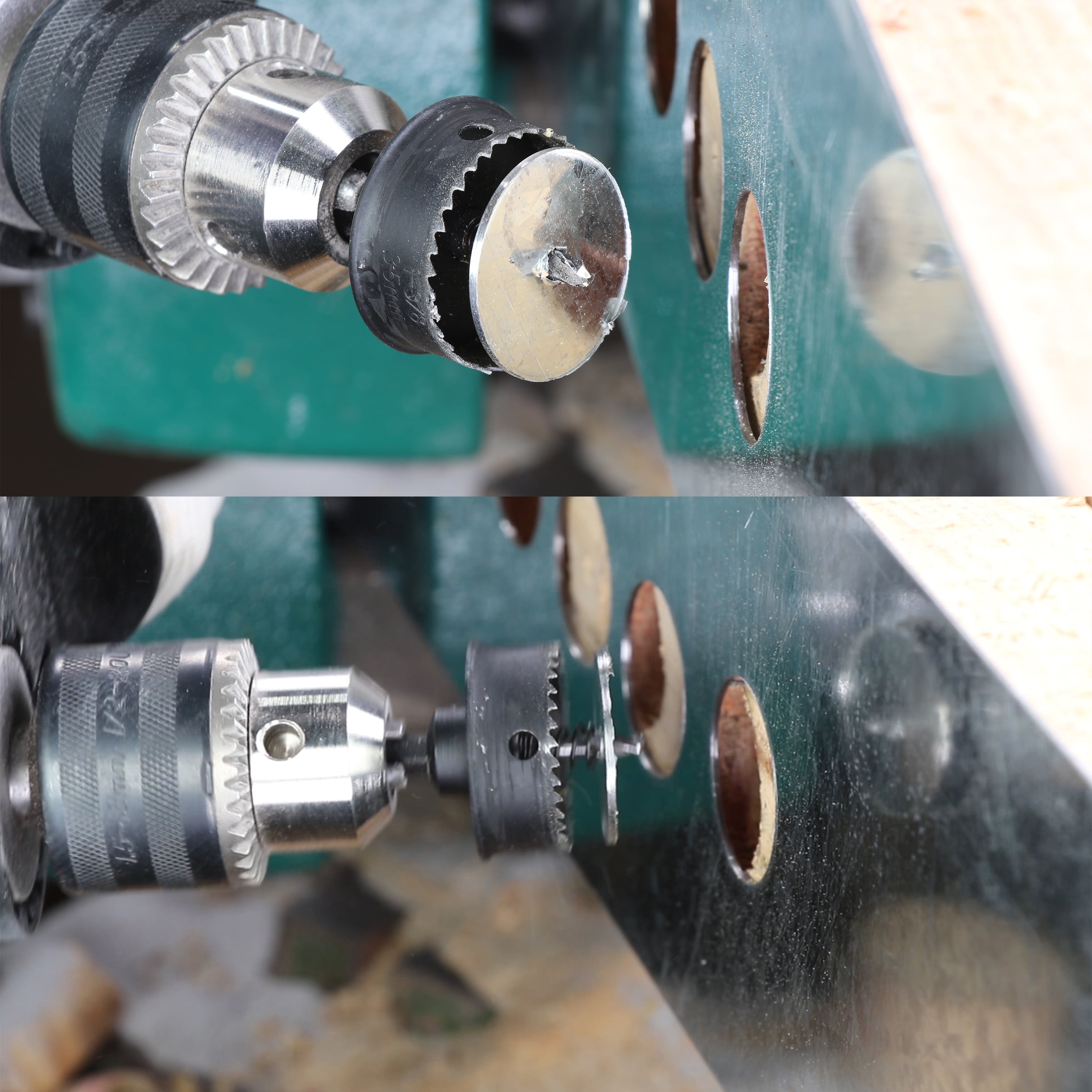 WOWSUPM 7/8, 1-1/8, 1-3/8” Thin-wall HSS Bi Metal Hole Saw Cutter 3pcs Sheet Steel Hole Saw for Impact Driver Plastics Sheet Metal Wood Stainless Steel