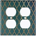 thumbnail image 3 of Metal Light Switch Plate Outlet Cover Teal Yellow Wallpaper Damask WAL001, 3 of 13