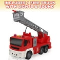 thumbnail image 2 of ArtCreativity Light Up Ladder Fire Truck, Red Firetruck Toys for Kids with Lights, Sounds, Water-Spraying Hose, and Extendable Ladder, Light-Up Push and Go Firefighter Toys for Kids, Great Gift Idea, 2 of 7