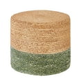 thumbnail image 6 of Tcbosik Woven Ottoman Stool, 18 Inch Round Pouf Stool for Living Room, Multi-Purpose Footrest and Seat, Natural & Green, 6 of 6