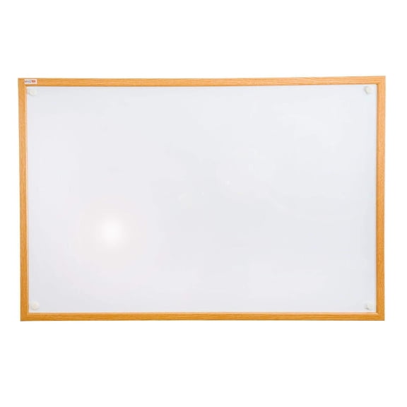 Viztex® Lacquered Steel Magnetic Dry Erase Boards with an Oak Effect Frame - 24" x 18"