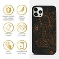 thumbnail image 4 of Case Yard Wooden Case for iPhone-12-Pro-Max Soft TPU Silicone cover Slim Fit Shockproof Wood Protective Phone Cover for Girls Boys Men and Women Supports Wireless Charging Flower Paisley Design, 4 of 7