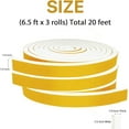 thumbnail image 2 of Door Weather Stripping-3 Rolls, 1/2 Inch Wide X 1/2 Inch Thick Total 20 Feet Long, Adhesive Foam Seal Tape for Window Insulation(6.5ft x 3 Rolls), 2 of 10