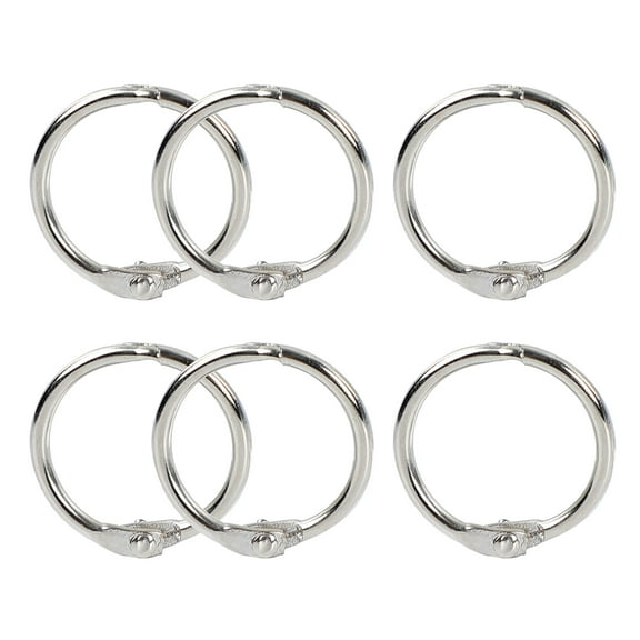 Loose Leaf Binder Rings, 6 Pack Metal Binder Rings, Book Rings, Paper Rings for Index Cards, Flash Card, Scrapbook Rings, Key Ring Binder, Silver