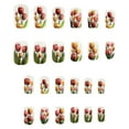 thumbnail image 5 of Colorfull Tulips Painting Press on Nails,Medium Square Fake Nails,Romantic Acrylic Glossy Glue on Nails,Removable Winter Spring Xmas False Nails for Girls Easter Holiday Daily Appointment Wear, 5 of 7