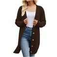 thumbnail image 1 of Yuyuzo Womens Long Cardigans Chunky Cable Knit Sweaters Button down Open Front Outerwear with Pockets, 1 of 4