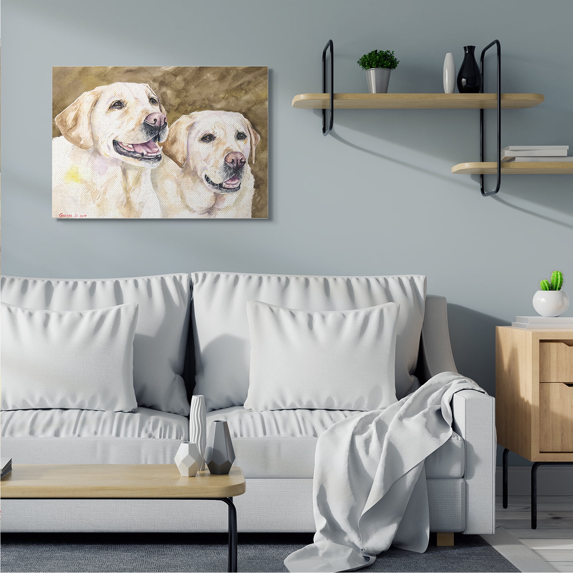 Stupell Industries Yellow Labrador Friends Pet Dogs Resting Canvas Wall Art, 30 x 40, Design by George Dyachenko
