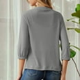 thumbnail image 5 of RYRJJ Women's Knit Sweater 3/4 Sleeve Crop Cardigan Jackets Open Front Short Bolero Shrugs for Dresses Tops Solid Lightweight Soft(Gray,M), 5 of 9