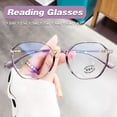 thumbnail image 2 of Gafas de lectura para mujer, anteojos polígonos de moda para presbicia, grado 0 A + 4,0, 2 of 4