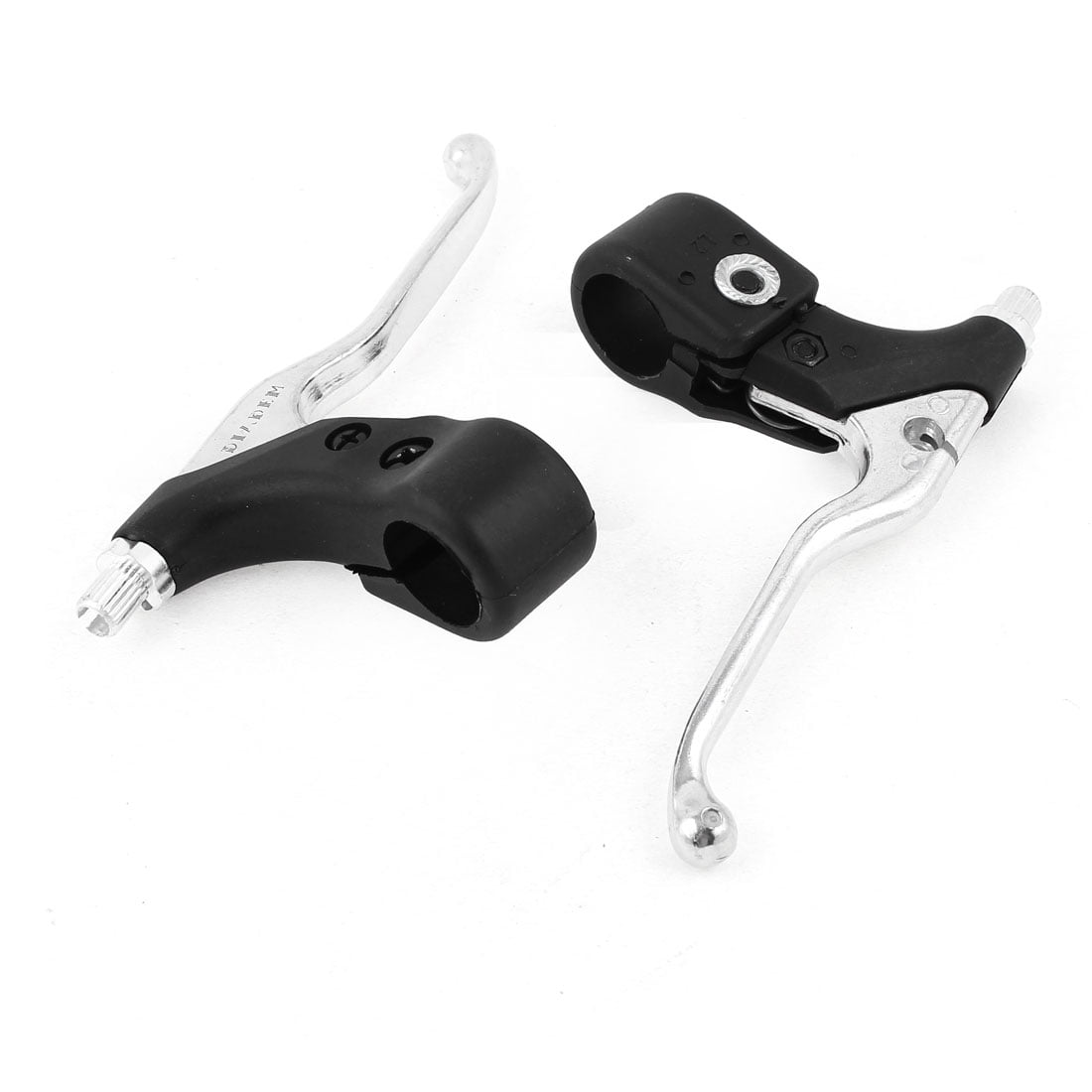 Bike Bicycle Spare Part Left Right Brake Lever Black Silver Tone Pair