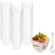 thumbnail image 1 of 50 Uds. Tazas de 2oz/60ml tazas de postre tazas de postre reutilizables transparentes cuadrados para pudín, Mousse, helado, cumpleaños, bodas Rojo Verde Cocina, Decoración y Otros, 1 of 3