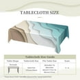 thumbnail image 3 of Turquoise Brown Cream Gradient Rectangle Tablecloth Abstract Beach Theme Ocean Table Cloth Dining Table Cover for Home Kitchen Restaurant Party Buffet Picnic 60 x 84 Inch, 3 of 6