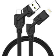 4 in 1 Cable 60W PD Fast Charging Cable,USB A to USB C Universal Multiple Charger Cable, USB C to Type C Cable,QC3.0 to PD Cable Nylon Braided 3.3FT USB3.1 PC Data Sync Compatible with Galax